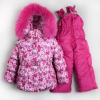 Зимний теплый комбинезон для девочки Розовая снежинка разные цвета