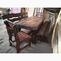 Комплект Охотничий 3 (стол, стулья, лавки, кресла) для сада, бани