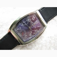 Часы Franck Muller King, кварцевые, кожаный ремешок, новые