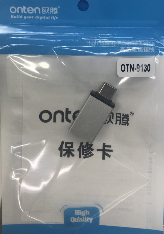 Фото 7. Переходник Onten OTG type-C to USB gray black Adapter Адаптер Converter Onten OTN-9130
