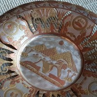 Тарелка Египетский сюжет, латунь, очень красивая