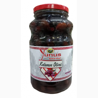 Маслини YUNUS Kalamon Olives Каламата з кісточкою, 2.6 кг 2600g Зелені оливки з кісточкою