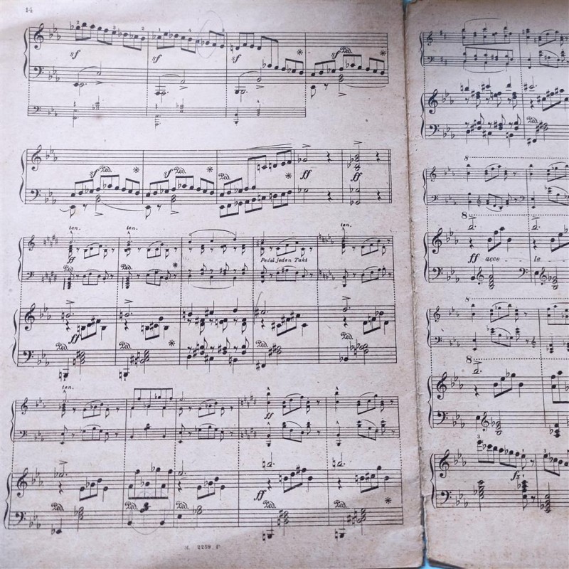 Фото 4. Ноты для фортепиано.Ф.Шуберт Экспромт.Соч.90, 2.1938г