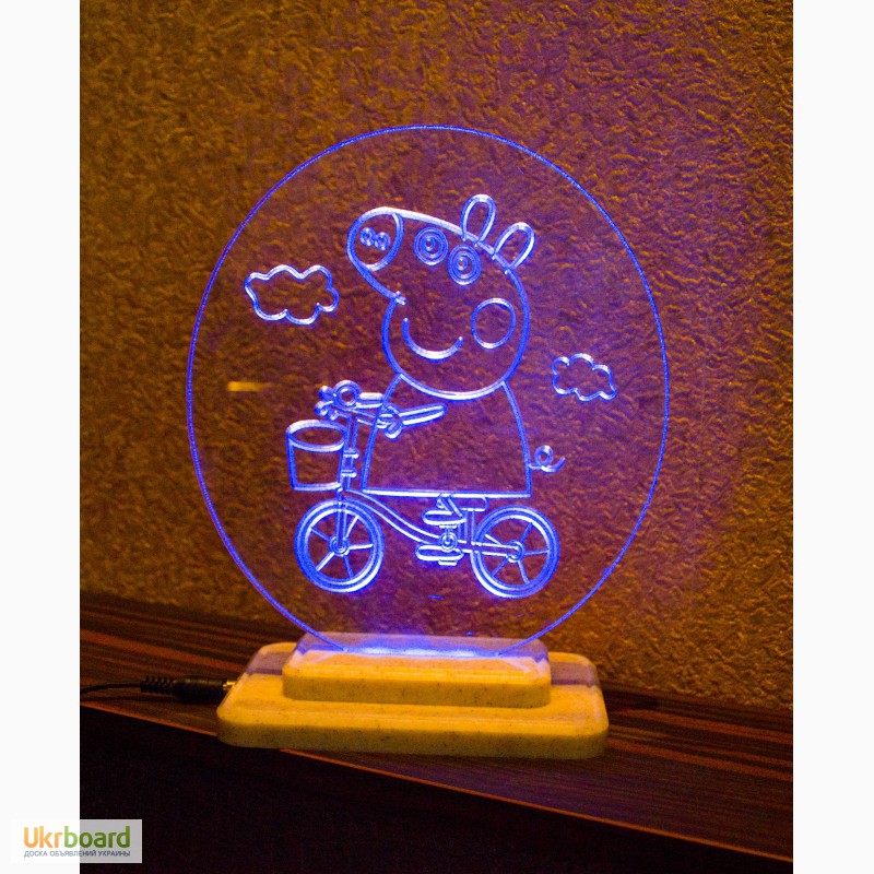 Фото 2. Продам интерьерный светильник в детскую Свинка Пеппа с RGB подсветкой