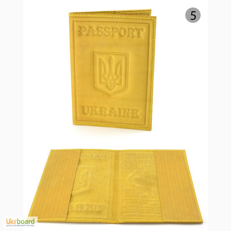 Фото 6. Кожаная обложка на паспорт с гербом Украины