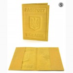 Кожаная обложка на паспорт с гербом Украины