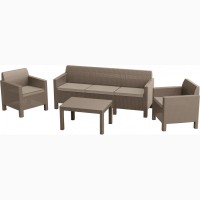 Голландська мебель Orlando Set With 3 Seat Sofa из искусственного ротанга