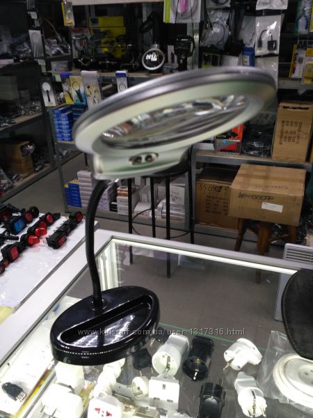 Настольная лампа Лупа с LED-подсветкой на гибкой ножке 2x 90 мм Лупа с LED-подсветкой