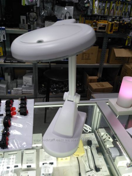 Фото 15. Настольная лампа Лупа с LED-подсветкой на гибкой ножке 2x 90 мм Лупа с LED-подсветкой