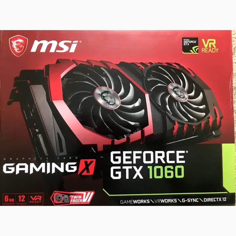 Фото 5. Видеокарта MSI GeForce GTX 1060 Gaming X 6GB (На гарантии!)
