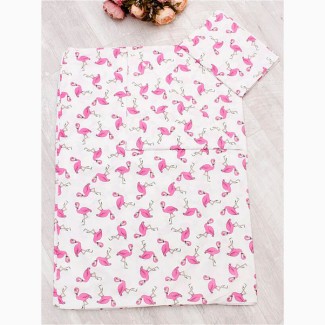 Детское постельное белье Фламинго малиновые (поплин, 100% хлопок)