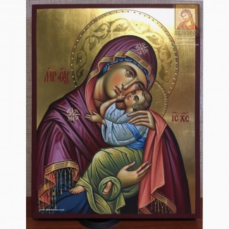 Икона Божией Матери «Сладкое Лобзание» рукописная в наличии 24х30 см