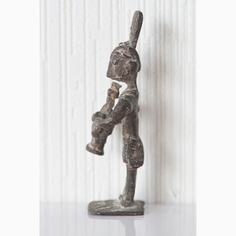 Фото 2. Африканская статуэтка бронзовая фигурка музыканта народность акан (ашанти)