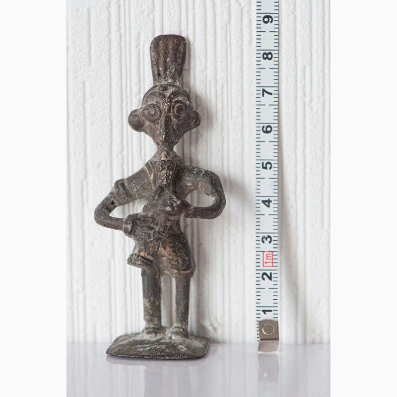Фото 4. Африканская статуэтка бронзовая фигурка музыканта народность акан (ашанти)