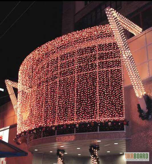 Фото 2. Световая иллюминация, новогоднее оформление фасадов, украшение крыш домов гирляндами в Ки