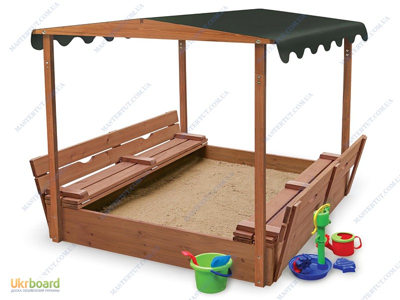 Садовая загородная деревянная песочница, дачная песочница, деревянная песочница детская