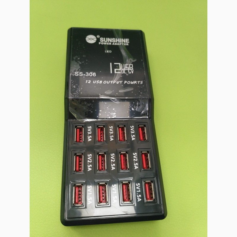 Фото 2. USB Adapter Sunshine SS-304D 6USB + LCD (Fast charge) USB Adapter Sunshine SS-306 (12USB)