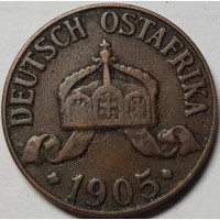 Германская Восточная Африка 1 геллер 1905 J, год СОХРАН!! с160