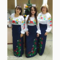 Украинский вышитый костюм плахта и блуза
