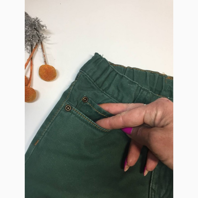 Фото 6. Джинсы HM на 2-3 года 2-3/98 зеленые штаны Брюки джинсовые, детские Н2010