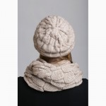 Комплект зимний Кубики вязанная шапка и шарф-петля