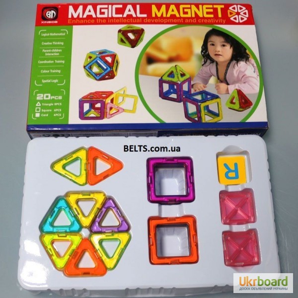 Магнитный 3D конструктор Magical Magnet 20 (Меджикал Магнет 20 деталей)