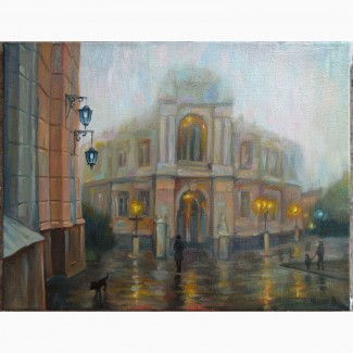 Продажа картин в Одессе. Картина Оперный в тумане 35х45см