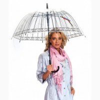 Зонт прозрачный, купольный (зонт-трость)