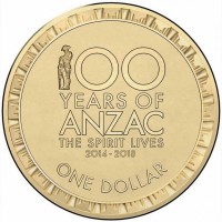 Австралия-1 доллар (2018) #039;100 лет ANZAC#039; UNC