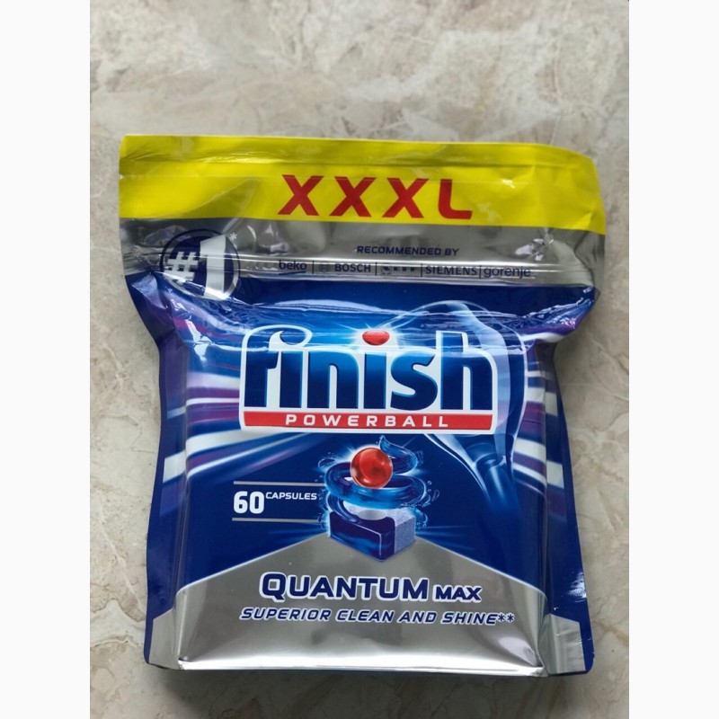 Таблетки для посудомоечных машин Finish Quantum max 60 штук в упаковке