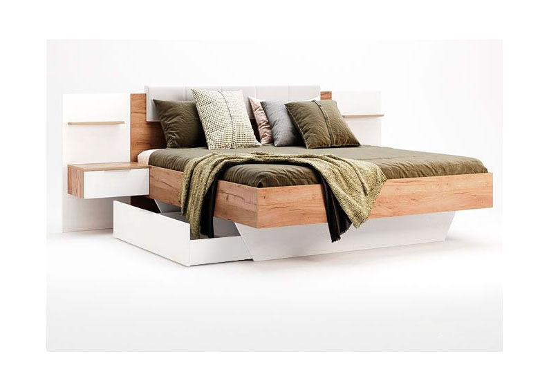 Фото 2. Модульная кровать Асти с 2-мя тумбами и ящиком