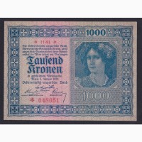 1000 крон 1922г. *048051. Австро - Венгрия. Отличная в коллекцию