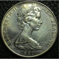 Новая Зеландия 20 центов 1980 год СОХРАН