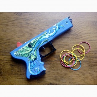 Деревянный пистолет-резинкострел Glock-18 (из игры CS:GO)