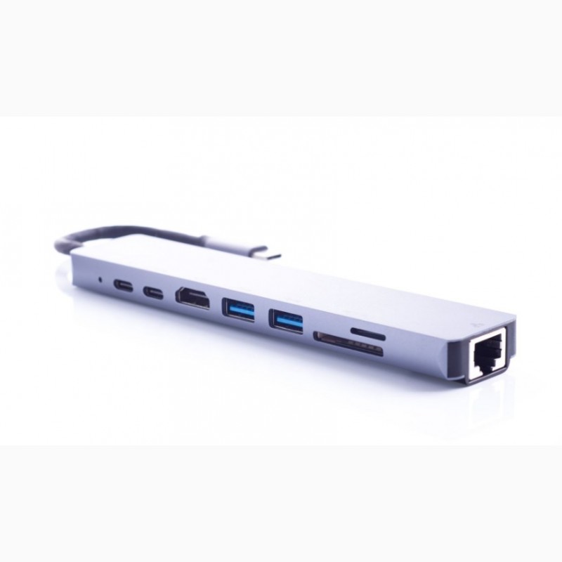 Фото 15. Многофункциональный адаптер ZAMAX 8-в-1 Type C USB HUB to HDMI/HDTV + PD + USB C + SD + TF