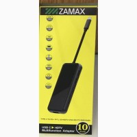 Многофункциональный адаптер ZAMAX 8-в-1 Type C USB HUB to HDMI/HDTV + PD + USB C + SD + TF