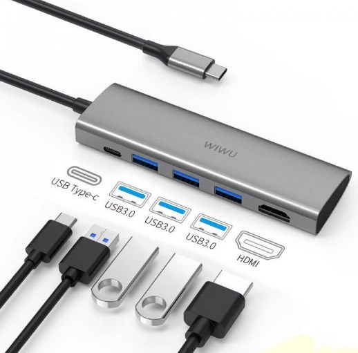 Фото 6. Многофункциональный адаптер ZAMAX 8-в-1 Type C USB HUB to HDMI/HDTV + PD + USB C + SD + TF