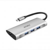 Многофункциональный адаптер ZAMAX 8-в-1 Type C USB HUB to HDMI/HDTV + PD + USB C + SD + TF