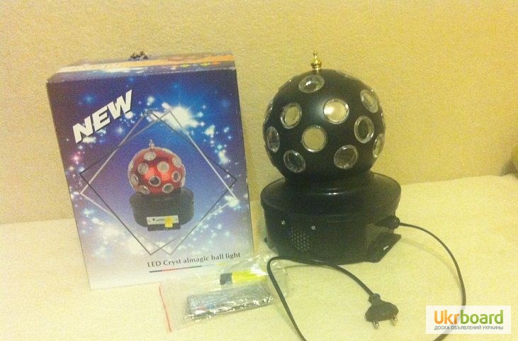 Фото 2. Світлодіодний міні-проектор для вечірок LED Crystal Magic Ball Light