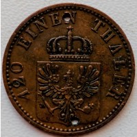 Германия 3 пфеннига 1866 год ф4