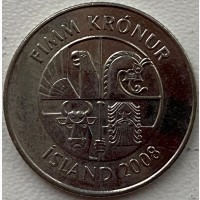 Исландия 5 крон 2008 год с76