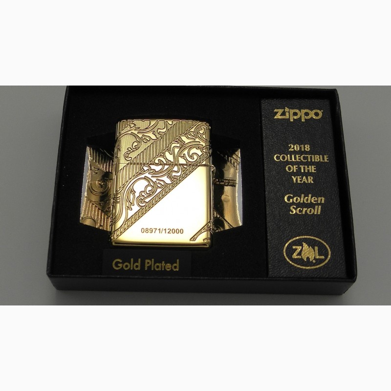 Фото 2. Продам зажигалку Zippo 29653 Gold Plated Golden Scroll