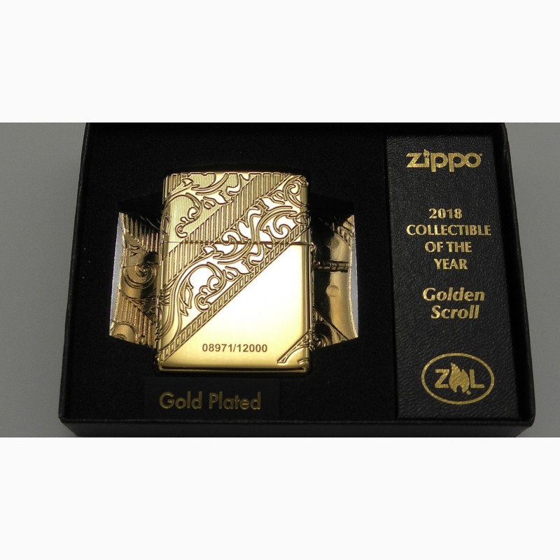 Фото 3. Продам зажигалку Zippo 29653 Gold Plated Golden Scroll