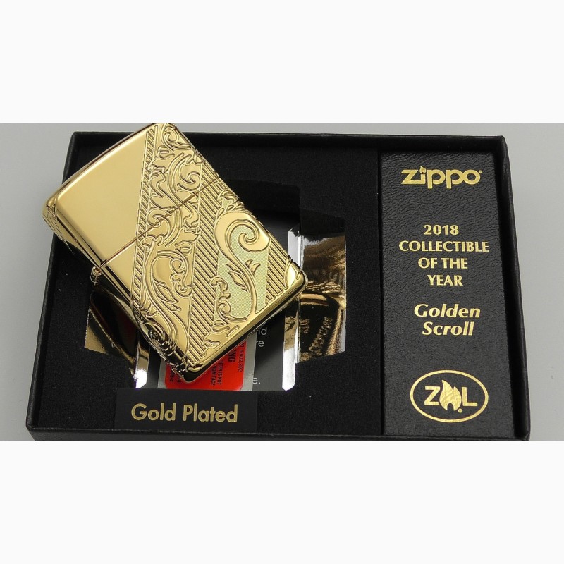 Фото 4. Продам зажигалку Zippo 29653 Gold Plated Golden Scroll