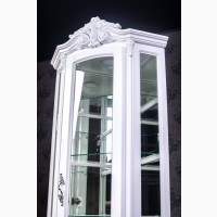 Белая угловая витрина Версаль Барокко стиль из дерева