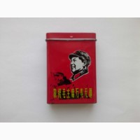 Жестяная коробка от китайских сигарет с изображением Мао Цзэдуна