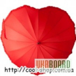 Зонт сердце купить, зонт сердце в Украине, женский зонт-трость Сердце, свадебный зонтик