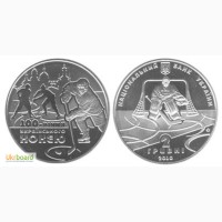 Монета 2 гривны 2010 Украина - 100-летие украинского хоккея с шайбой