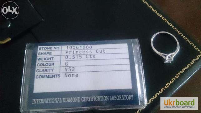 Фото 3/3. Продам эксклюзивное кольцо с бриллиантом 0, 52 карат+сертификат