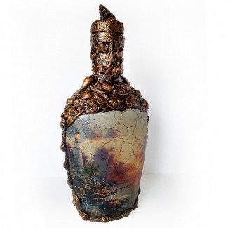 Морской сувенир Декор бутылки в подарок моряку Море спокойствия